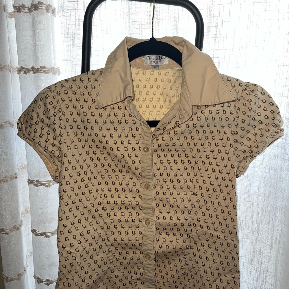 Dior Tan Patterned Blouse